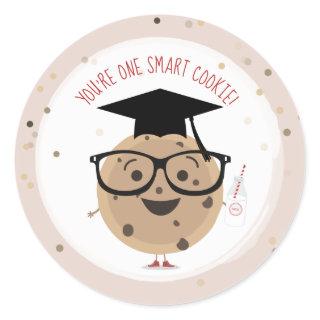 One Smart Cookie & Milk Kids Classroom Valentine  Classic Round Sticker