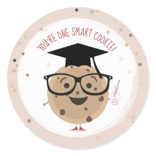 One Smart Cookie & Milk Kids Classroom Valentine  Classic Round Sticker