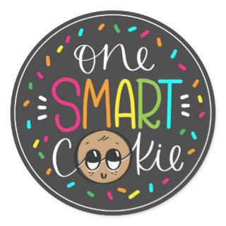 One smart cookie pre-school graduation party decor classic round sticker