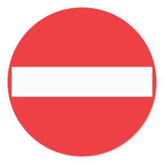 one-way street icon classic round sticker