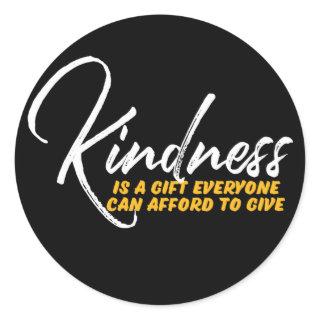 One Word That Say Kindness Inspirational Quote Classic Round Sticker