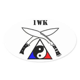One World Karate Association Emblem Oval Sticker