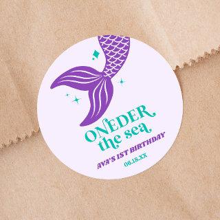 ONEder The Sea Mermaid 1st Birthday Party Favor Classic Round Sticker