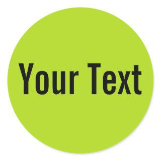 ONLY COLOR | light green + your text Classic Round Sticker
