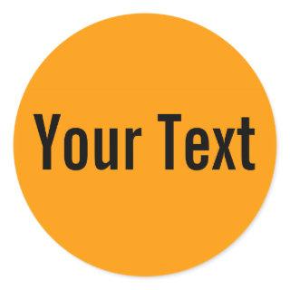 ONLY COLOR | orange + your text Classic Round Sticker