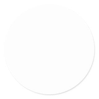 Only white modern solid color OSCB26 Classic Round Sticker