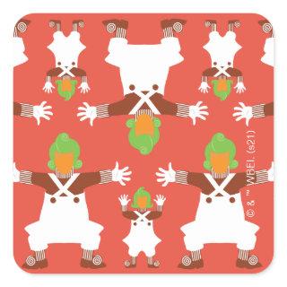 Oompa Loompa Dancing Pattern Square Sticker