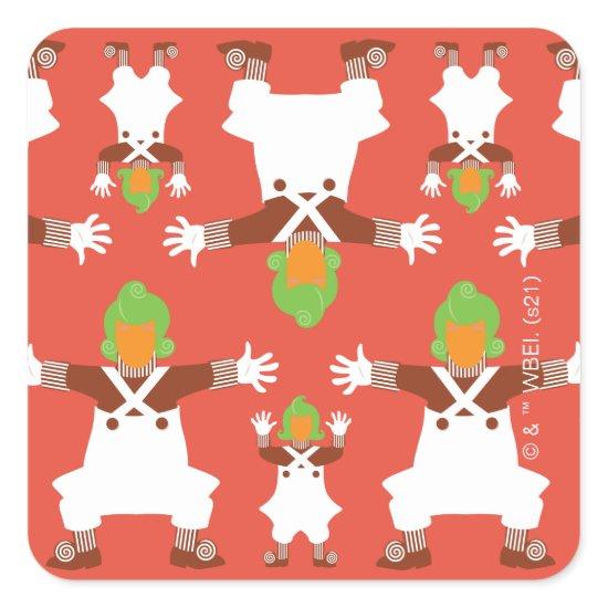 Oompa Loompa Dancing Pattern Square Sticker