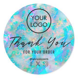 opal inspired texture thank you classic round sticker