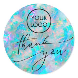 opal texture thank you classic round sticker