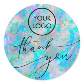 opal texture thank you classic round sticker