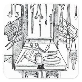 Operating table and surgical instruments, from 'Da Square Sticker