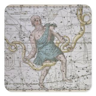 Ophiuchus or Serpentarius, from 'A Celestial Atlas Square Sticker