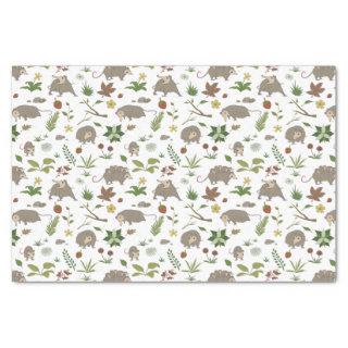 Opossums in a Berry Field in White Tissue Paper
