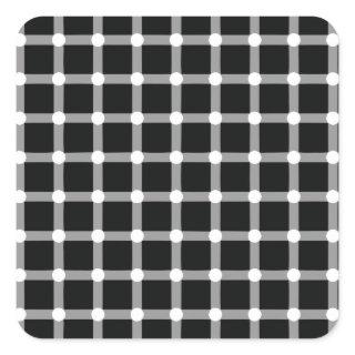 Optical Illusion Design Disappearing Black Dots Square Sticker