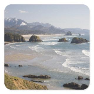 OR, Oregon Coast, Ecola State Park, Crescent Square Sticker