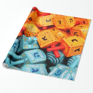 Orange and Blue Dreidels