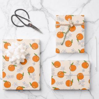 Orange and Flower Pattern  Sheets