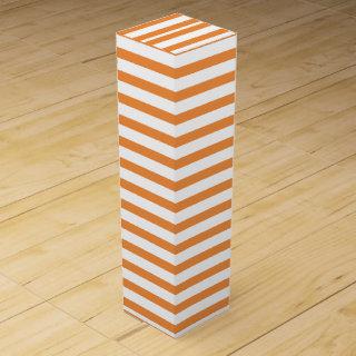 Orange and White Horizontal Stripe Wine Gift Box