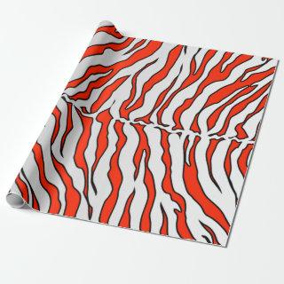 Orange And White Tiger Stripes Animal Print
