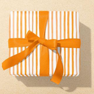 Orange and White Watercolor Stripe