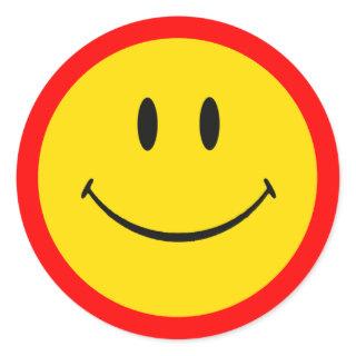 ORANGE AND YELLOW FACE CLASSIC ROUND STICKER