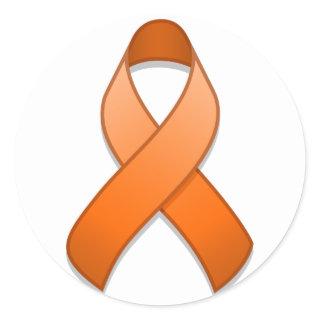 Orange Awareness Ribbon Round Sticker