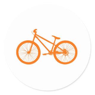 Orange bicycle classic round sticker