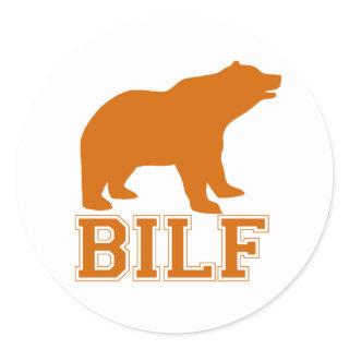 ORANGE BILF CLASSIC ROUND STICKER