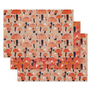 Orange Black Fly Agaric Mushroom Fungi Fall  Sheets