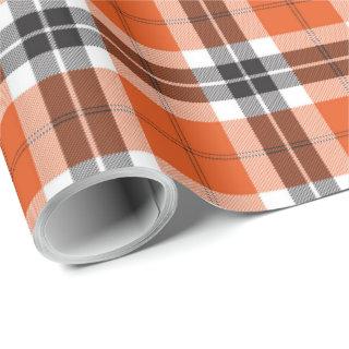 Orange Black Tartan Plaid Scottish Pattern