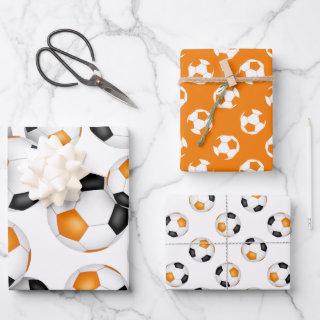 orange black team colors soccer 3 pc variety  sheets