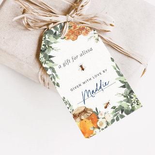 Orange Blossom Honey Bee Display Shower Tags