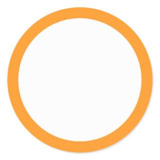 Orange border blank classic round sticker