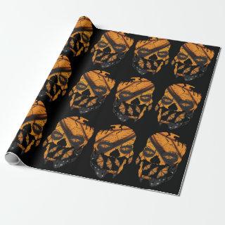 Orange Butterfly Wings Skulls Black