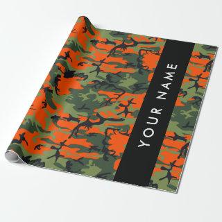Orange Camouflage Pattern, Your name, Personalize