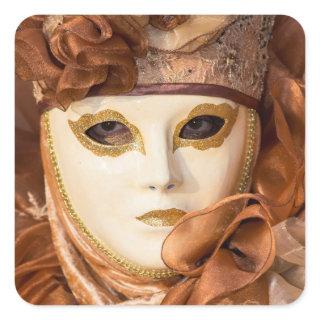 Orange Carnival costume, Venice Square Sticker