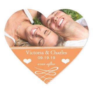 Orange Chalkboard Wedding Save the Date Seal