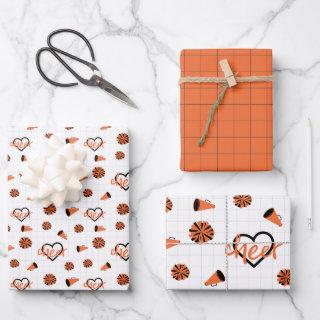 Orange Cheer Hearts, Pom Poms, Megaphone Pattern  Sheets