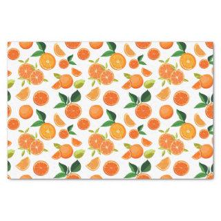 Orange Citrus Botanical Pattern  Tissue Paper