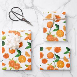 Orange Citrus Botanical Pattern   Sheets