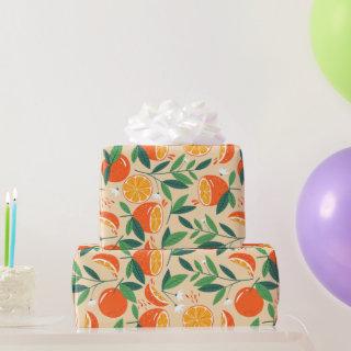 Orange Citrus Fruit Retro Pattern