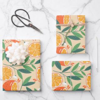 Orange Citrus Fruit Retro Pattern  Sheets