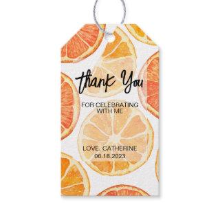 Orange Citrus Slice Summer Birthday Party Gift Tag