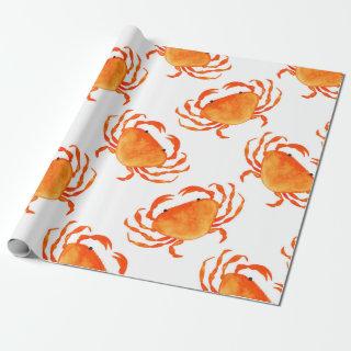 Orange crabs seamless pattern