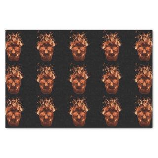 Orange Fire Skull Tissue Paper