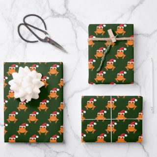 Orange Frog Santa Hat Cartoon Novelty Christmas  Sheets