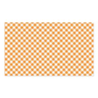 Orange Gingham Background Rectangle Sticker