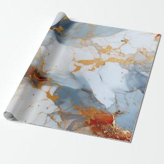 Orange gold abstract marble