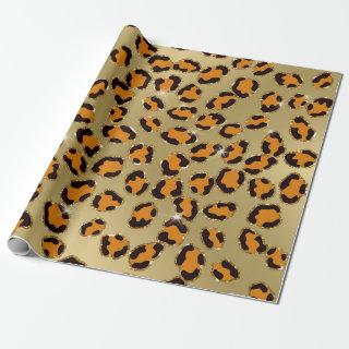 Orange Gold Glitter Leopard Animal Print Cheetah